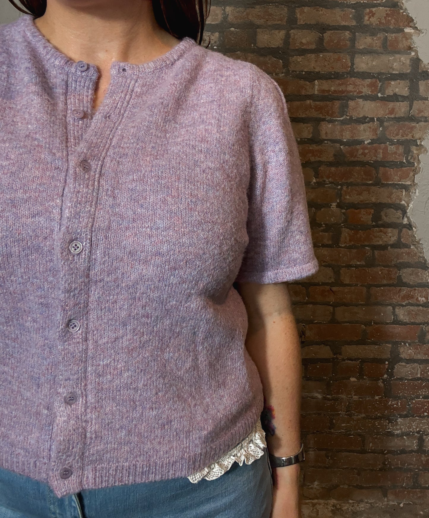 Elsie Sweater Cardigan in Lavender