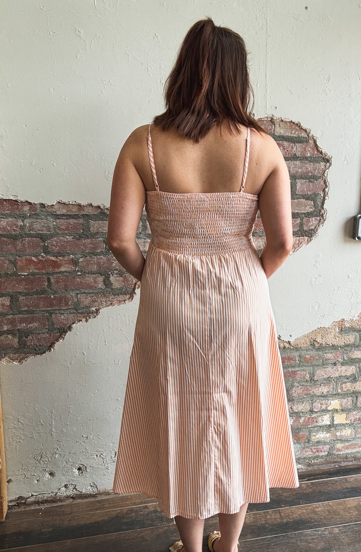 Everyday Breeze Midi Dress in Orange