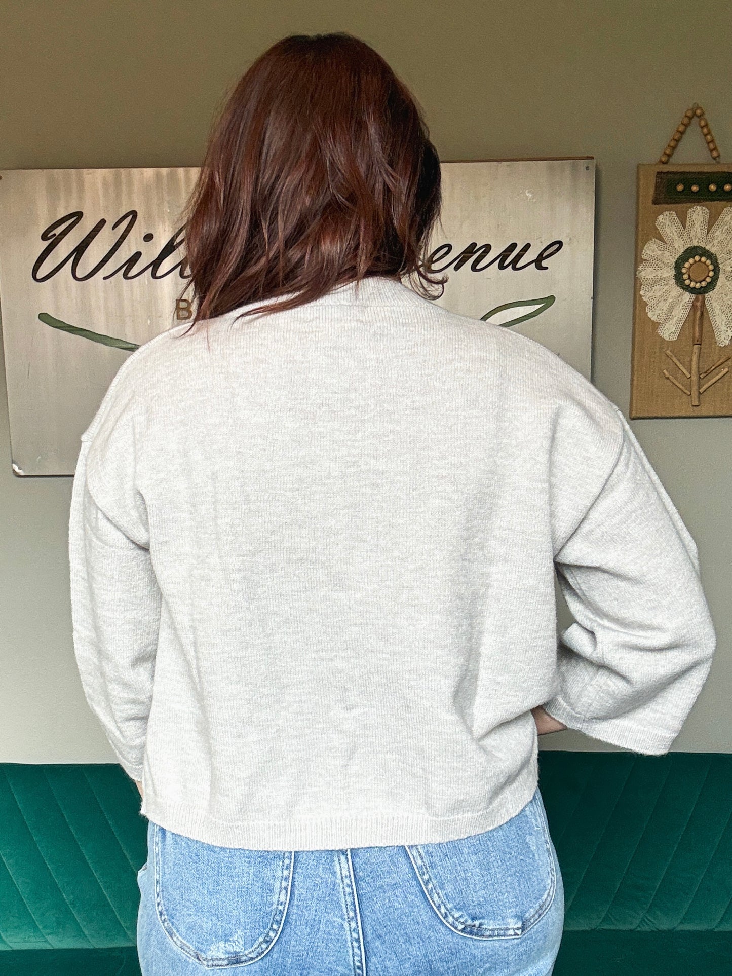 The Emery Cardigan in Light Grey