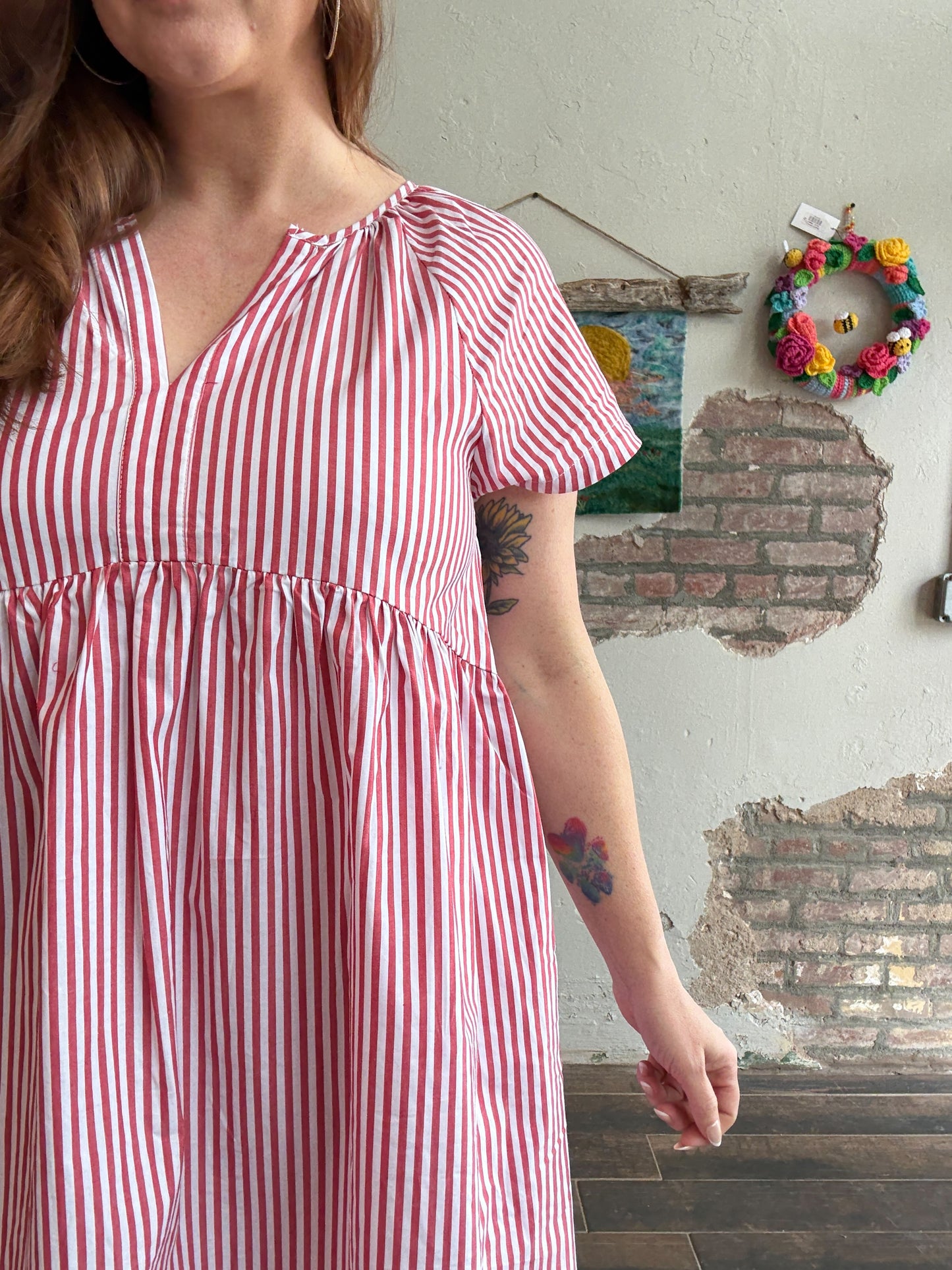 Weekend Whimsy Babydoll Dress in Red