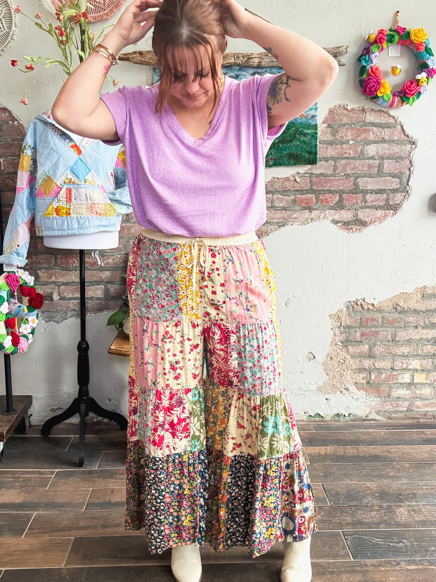 Floral Whimsy Patchwork Pants