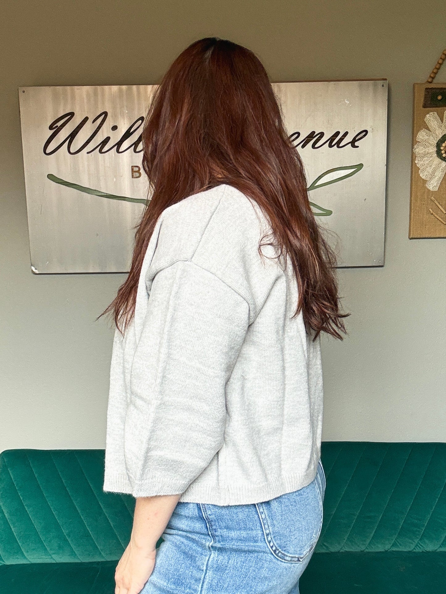 The Emery Cardigan in Light Grey