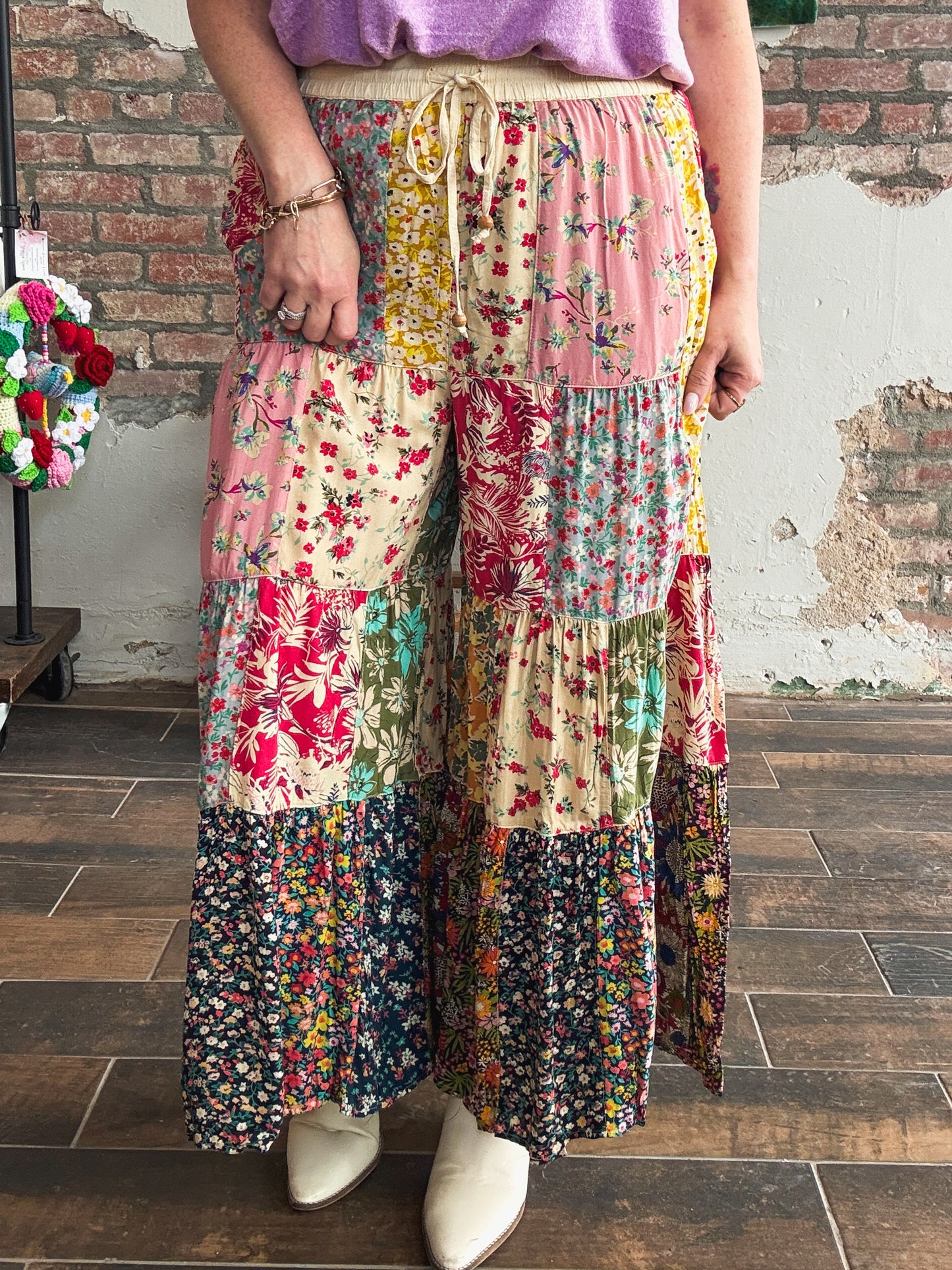 Floral Whimsy Patchwork Pants