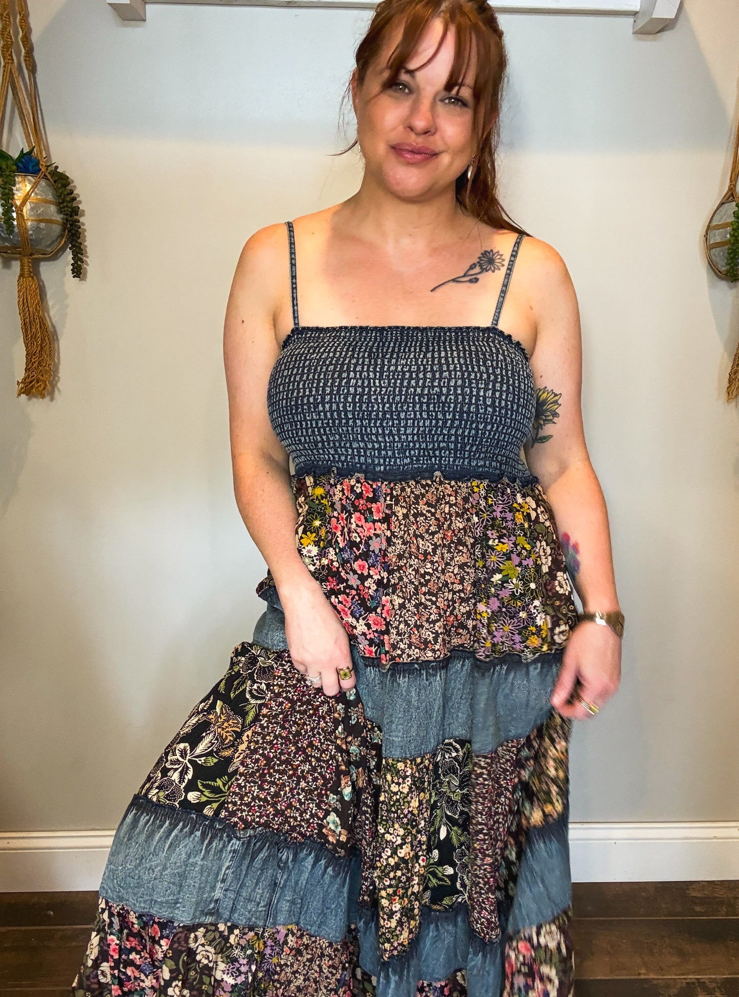 Denim Garden Patch Dress