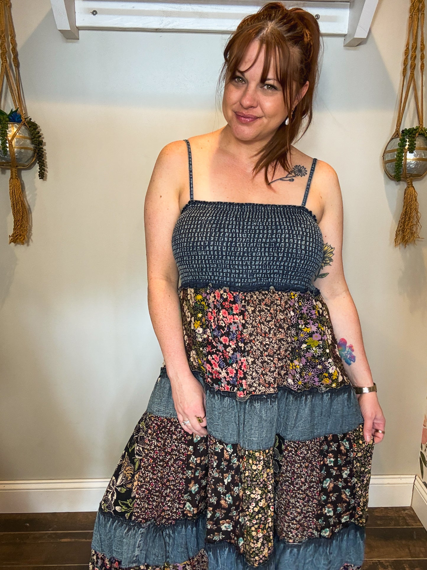 Denim Garden Patch Dress