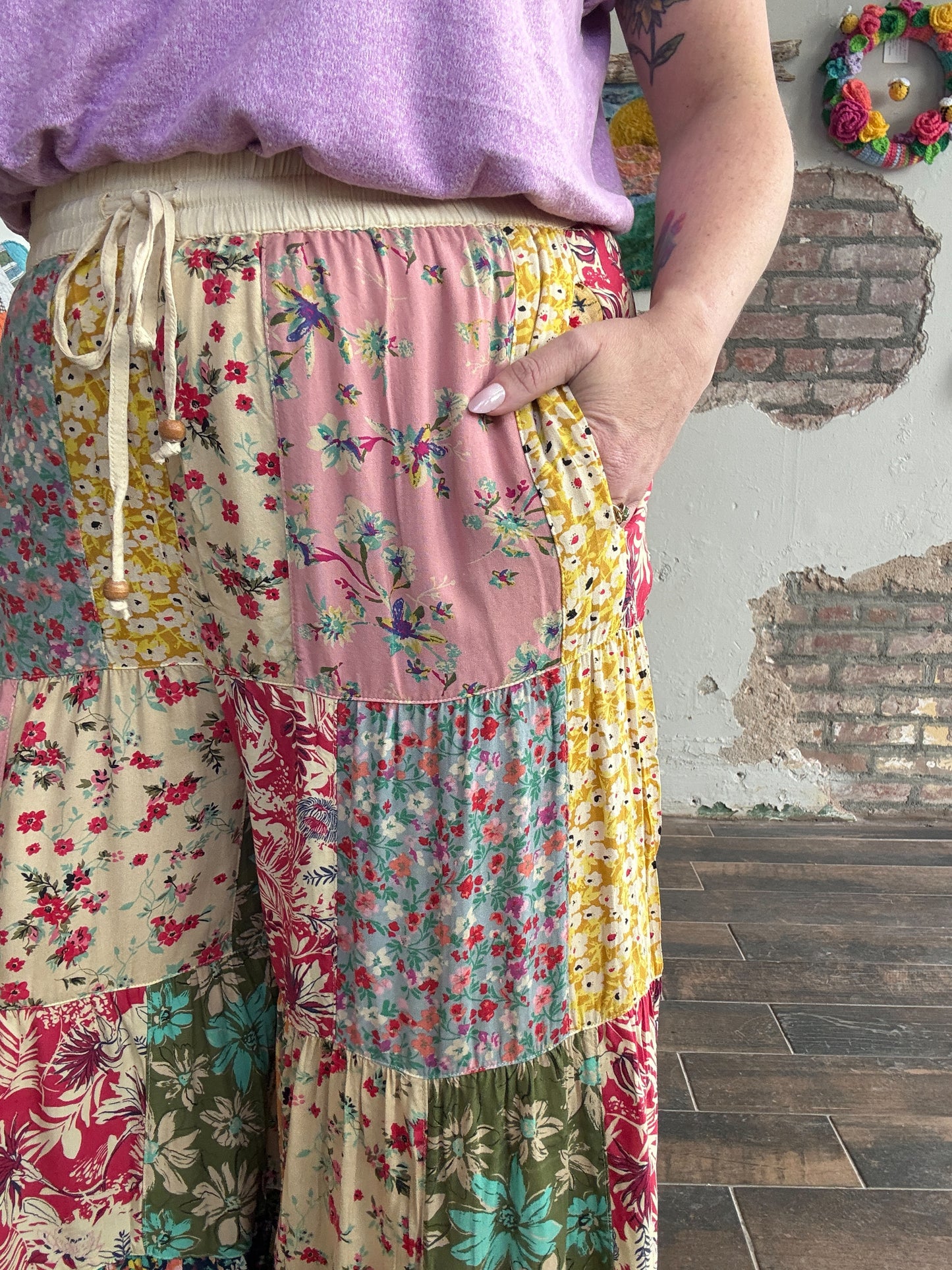 Floral Whimsy Patchwork Pants