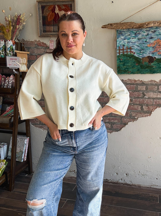 The Emery Cardigan in Cream