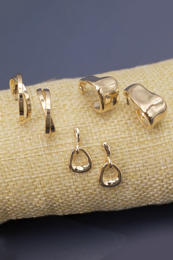 Huggie Hammered Earrings