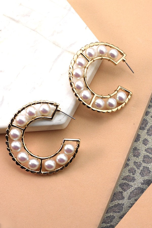Pearl Hoop Earrings
