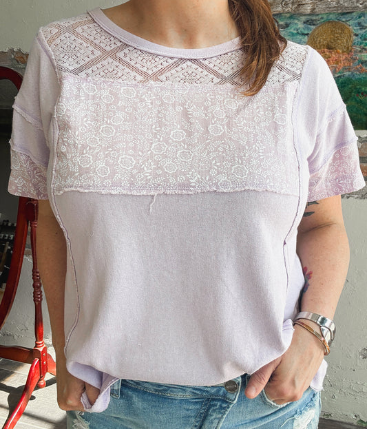 Lace and Petals Everyday Top in Lavendar