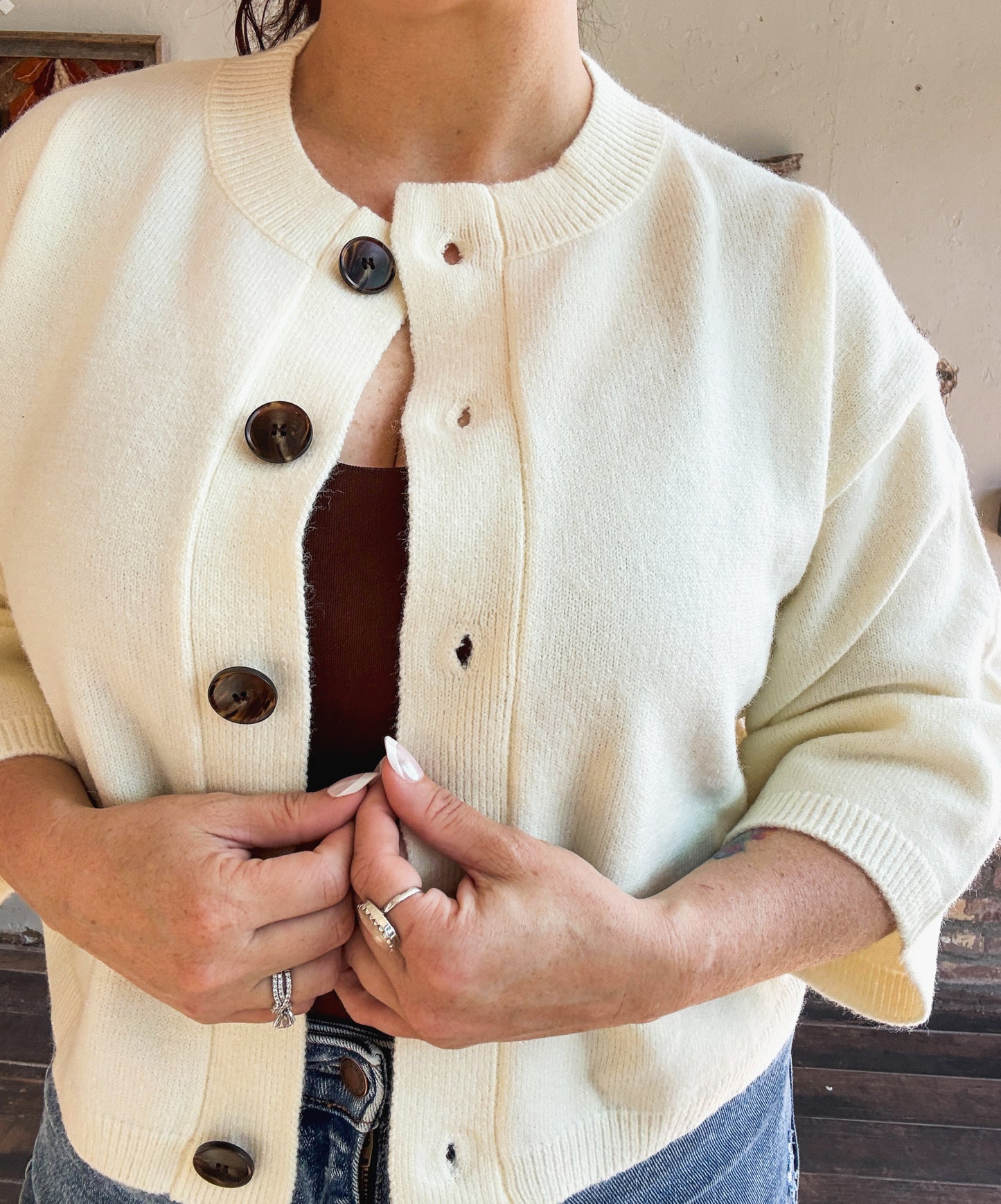 The Emery Cardigan in Cream