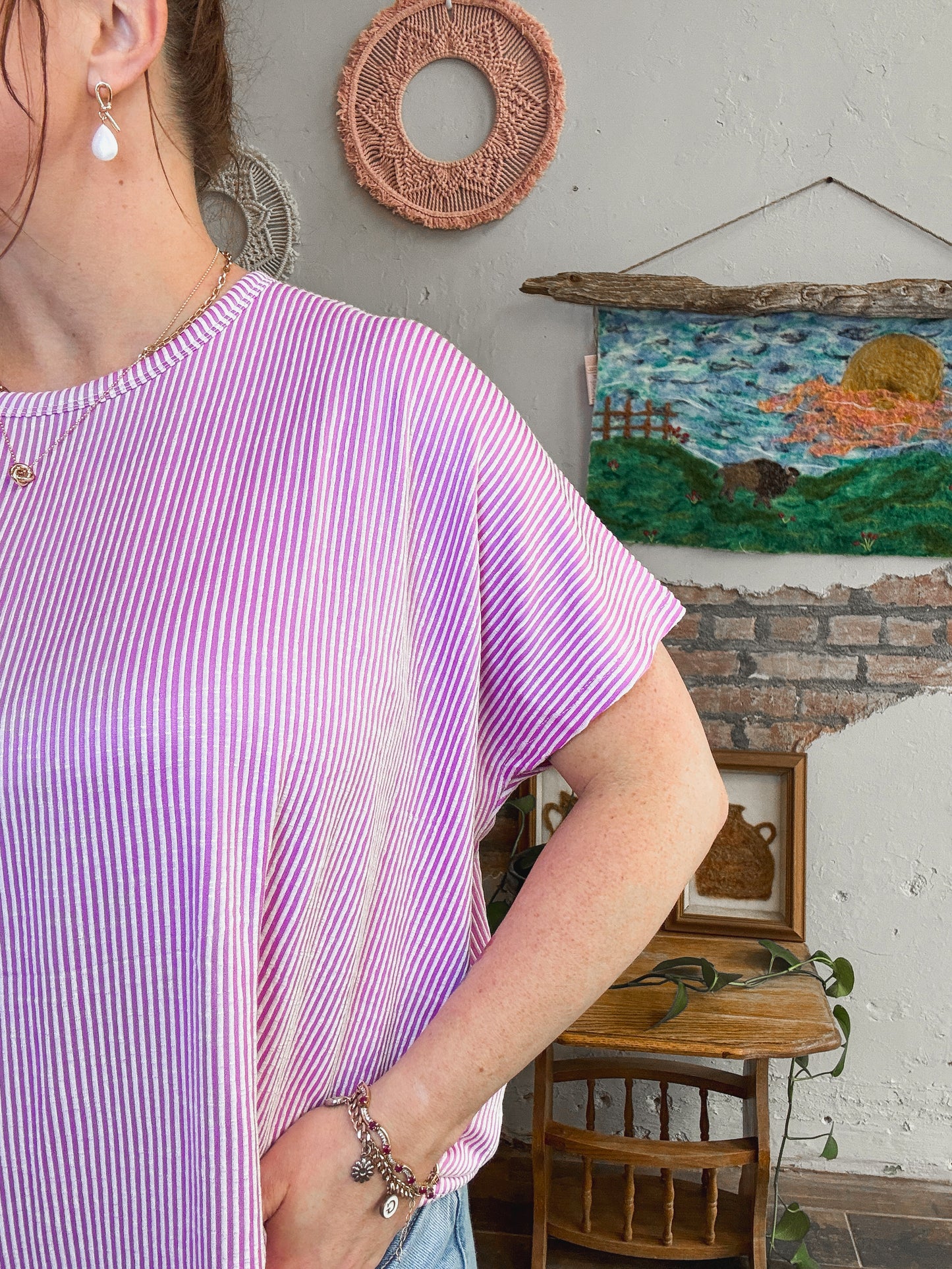 Cozy Rib Knit Top in Mauve
