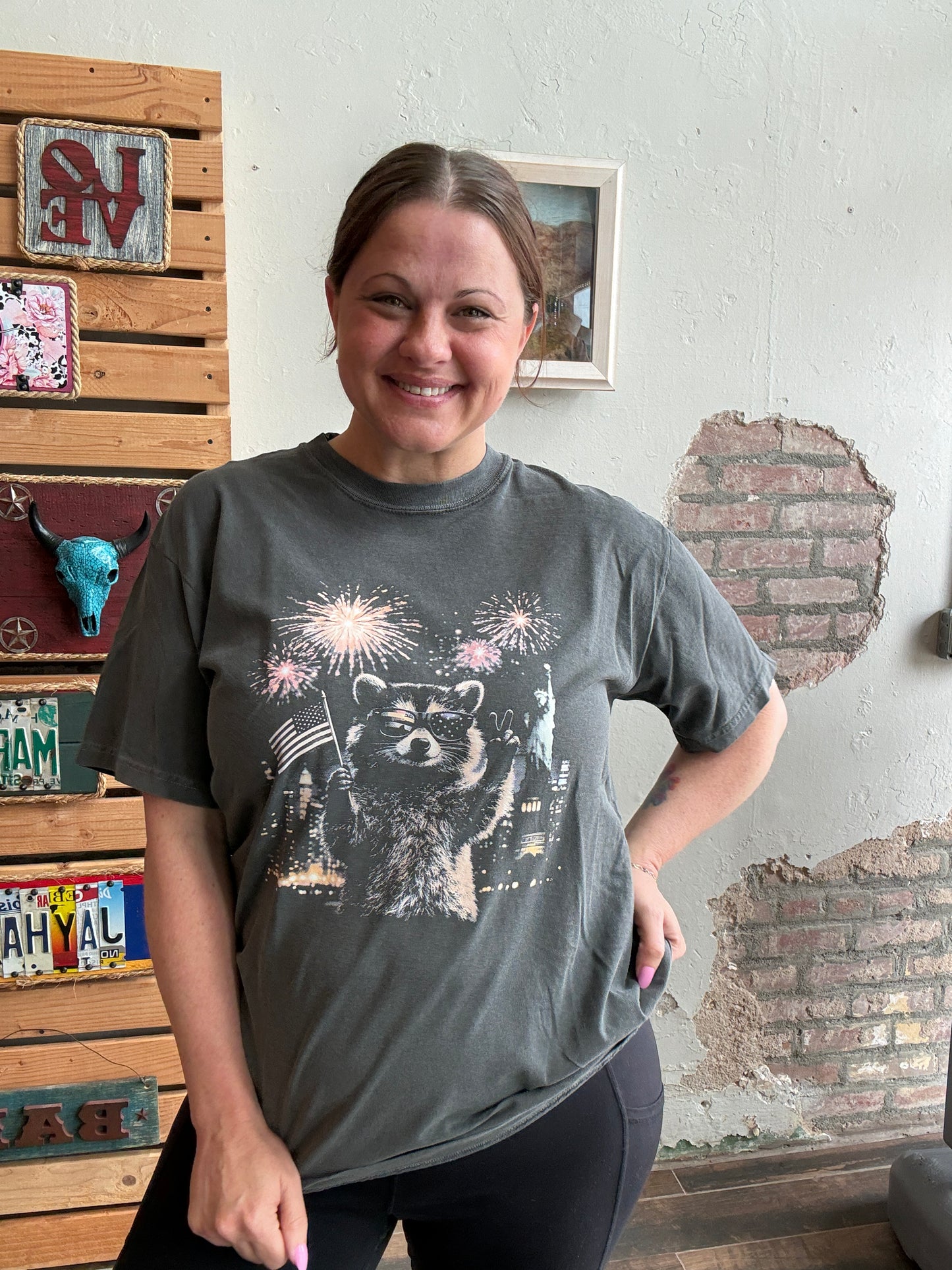 Raccoon 4th of July Tee (Full length)