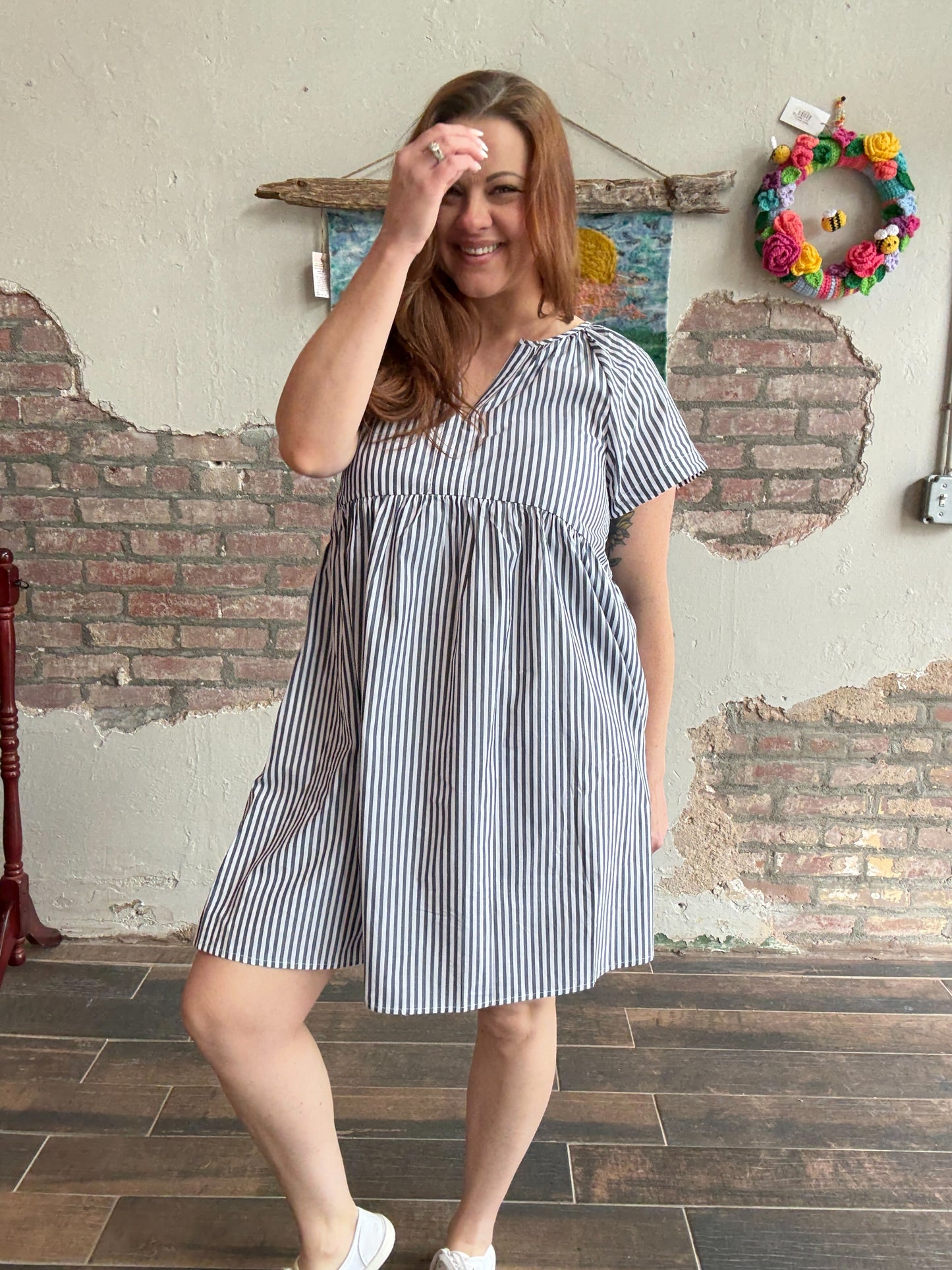 Weekend Whimsy Babydoll Dress in Blue