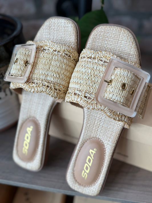 Woven Buckle Sandals