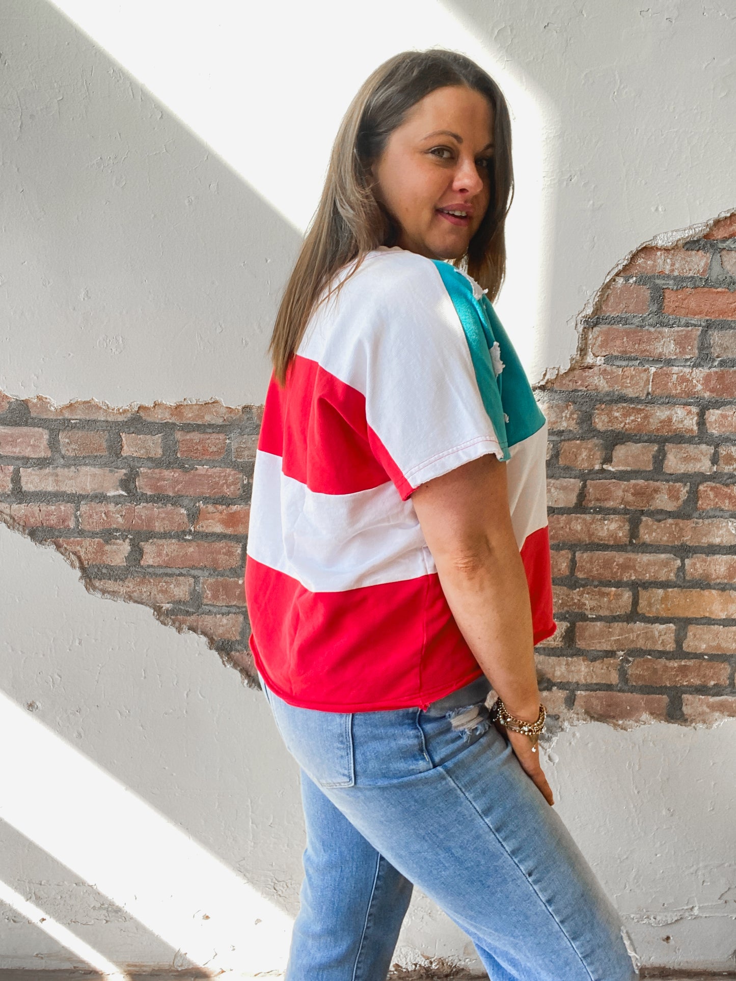 American Flag Knit Top