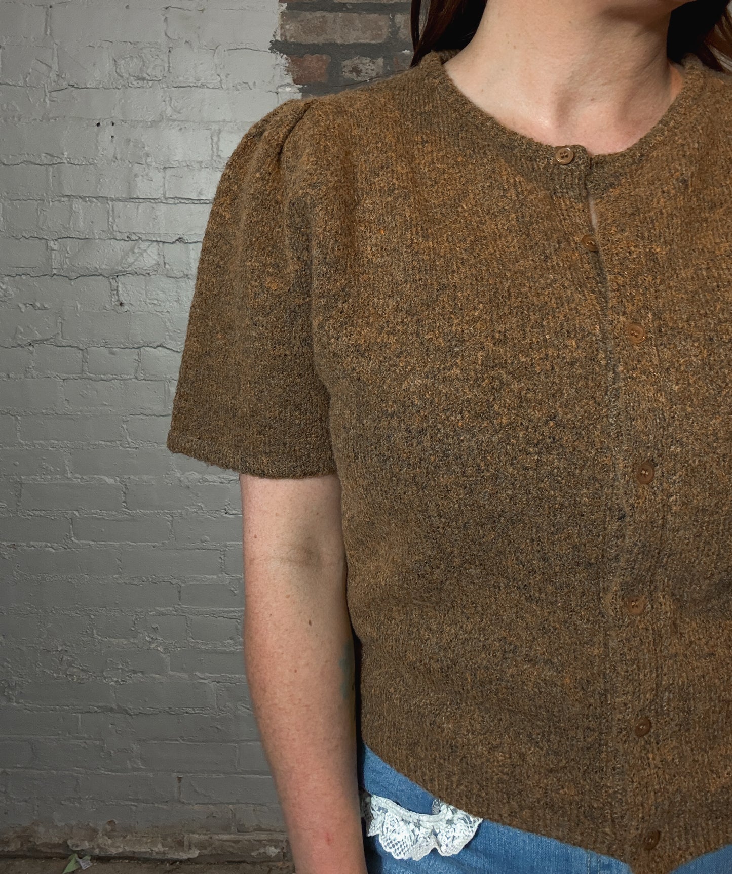 Elsie Sweater Cardigan in Rust