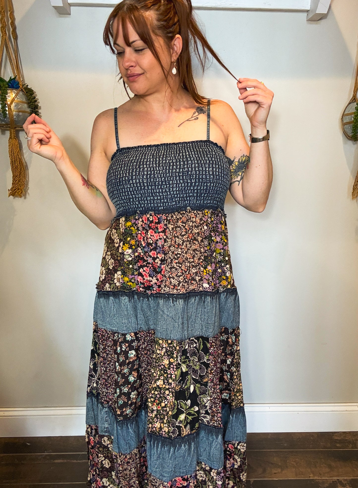 Denim Garden Patch Dress