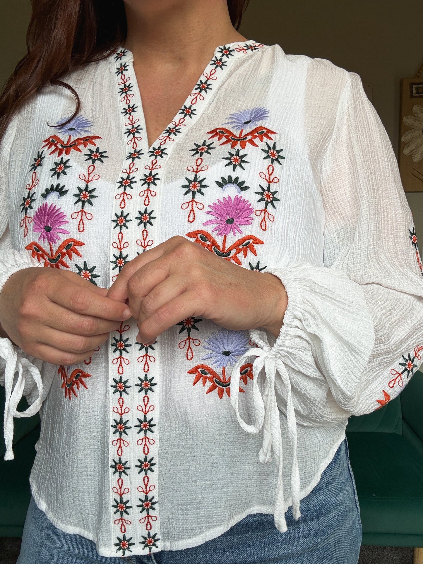 Golden Hour Embroidered Top