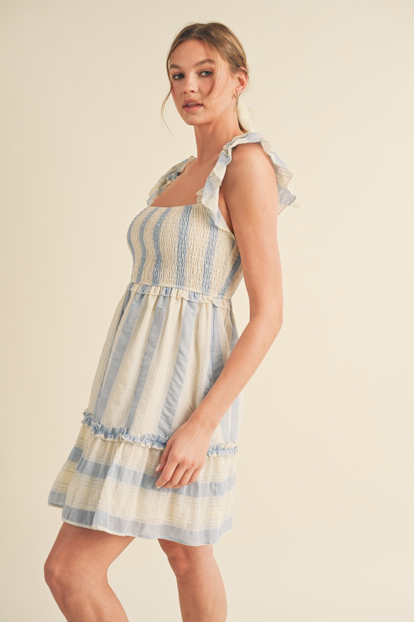 Rosalee Striped Dress (Blue)
