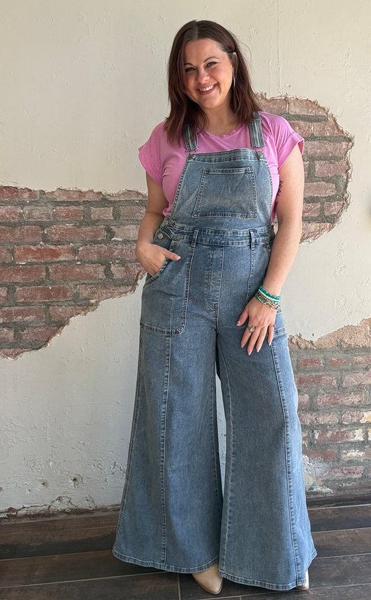 The Free Flow Denim Overalls
