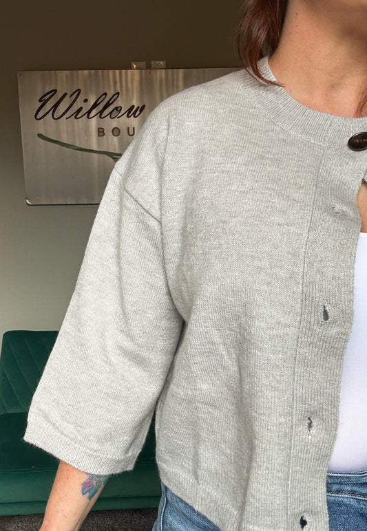 The Emery Cardigan in Light Grey