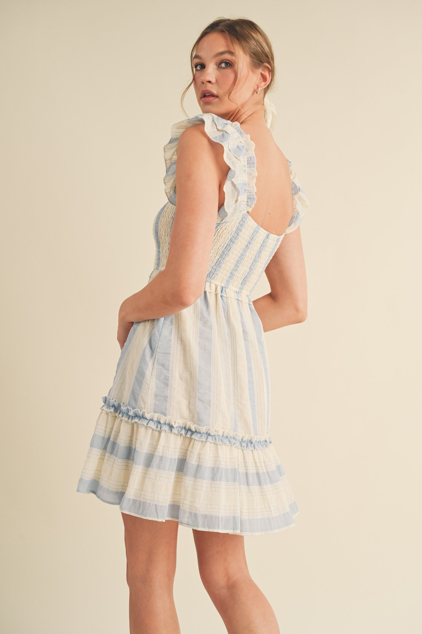 Rosalee Striped Dress (Blue)