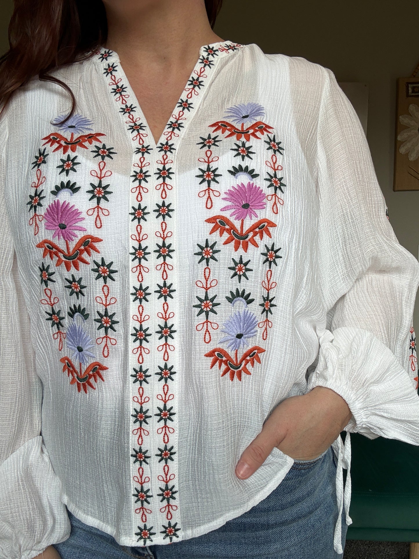 Golden Hour Embroidered Top