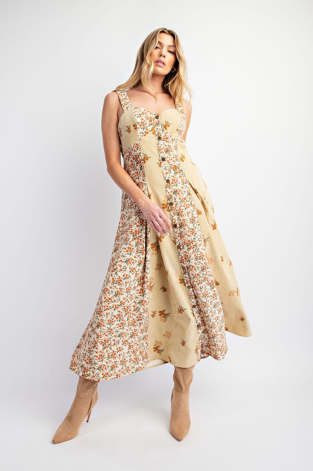 Ivy Floral Corduroy Dress