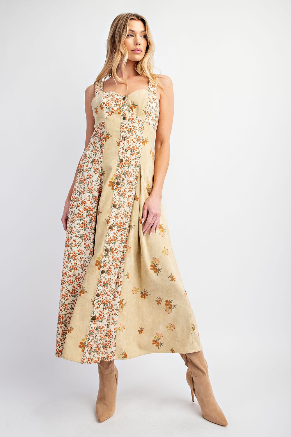 Ivy Floral Corduroy Dress