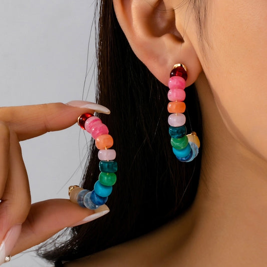 Rainbow Beaded Earrings