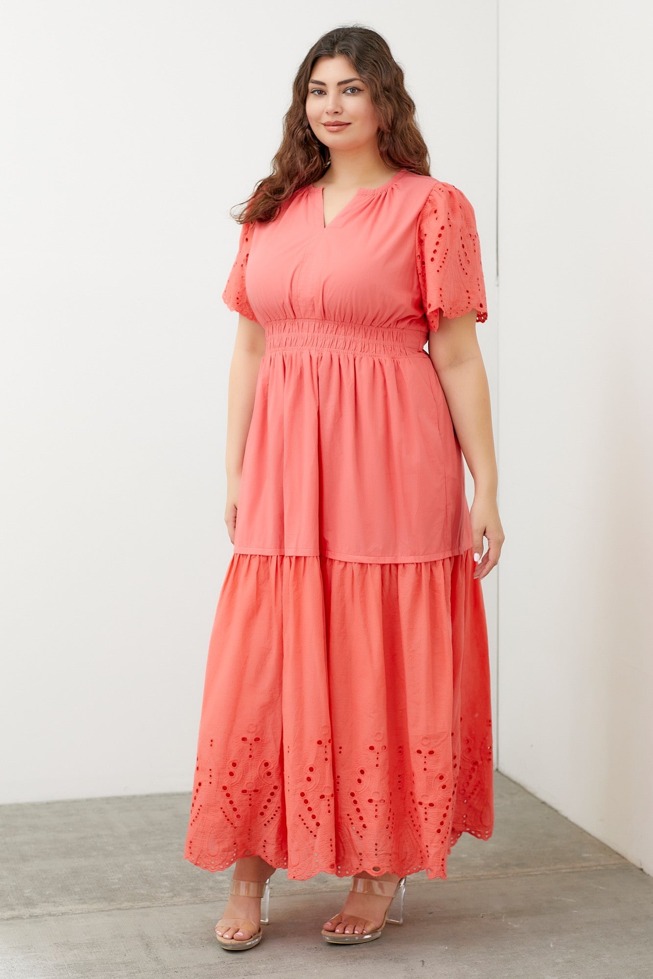 Leighton Scalloped Eyelet Dres (Plus)