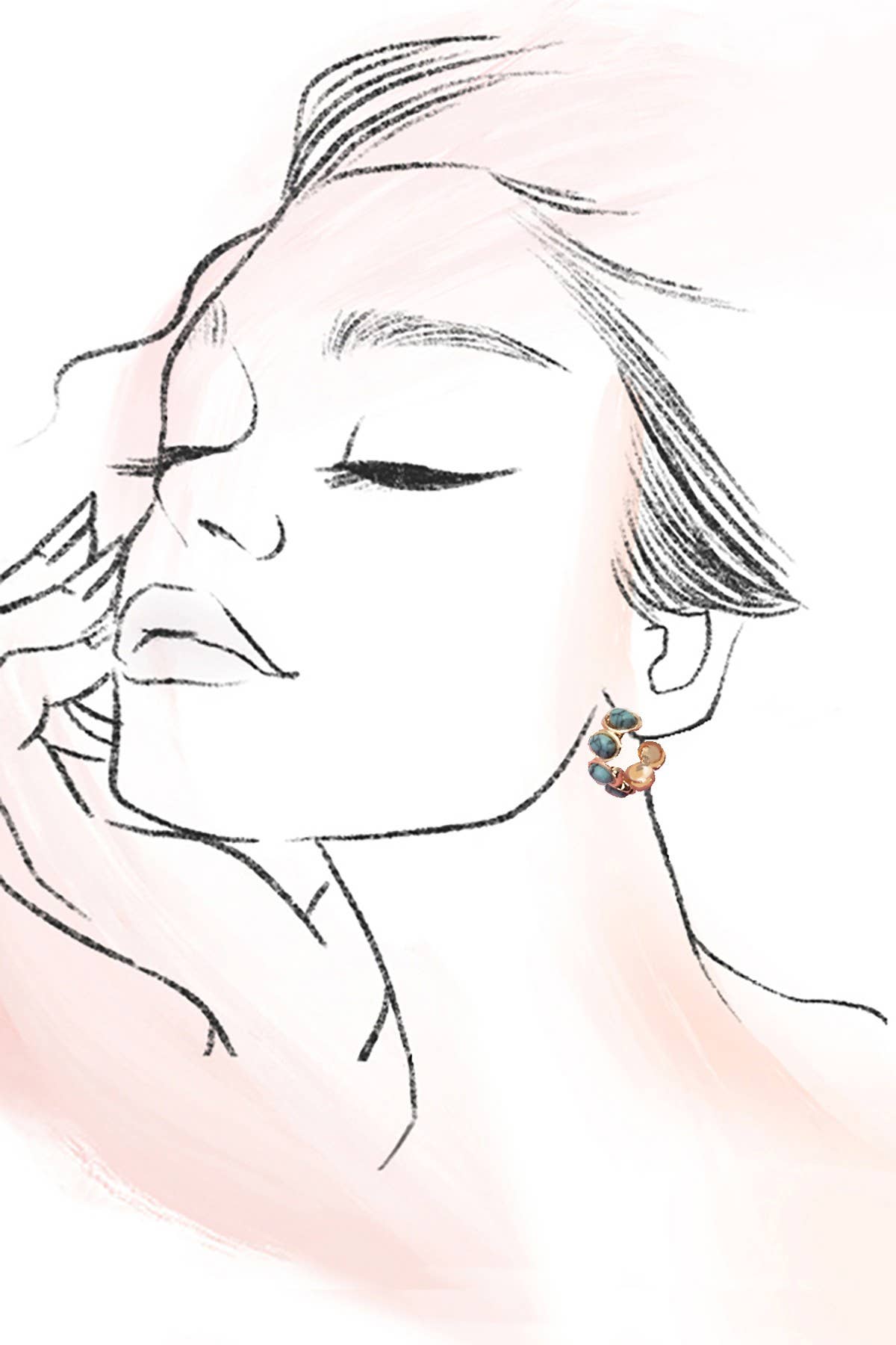 TURQUOISE HOOP EARRINGS