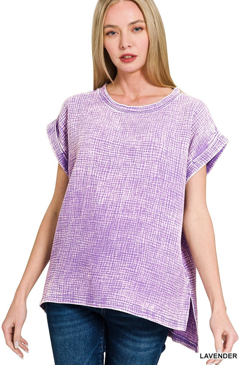 Easy Living Gauze Top in Lavender