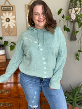 Load image into Gallery viewer, Elle Knit Hoodie (Twotone Sage)
