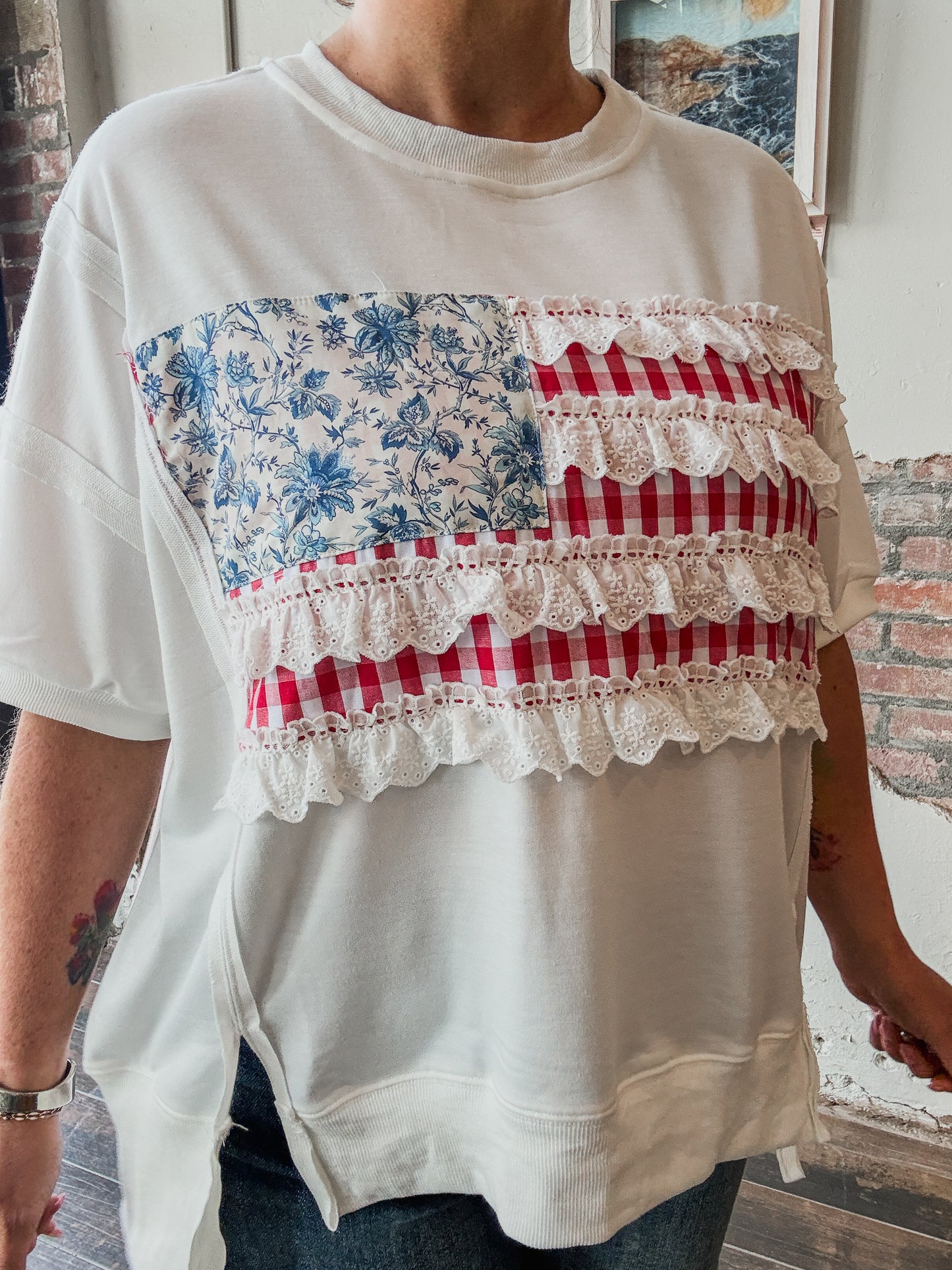 Sweet Land of Liberty Pullover in White