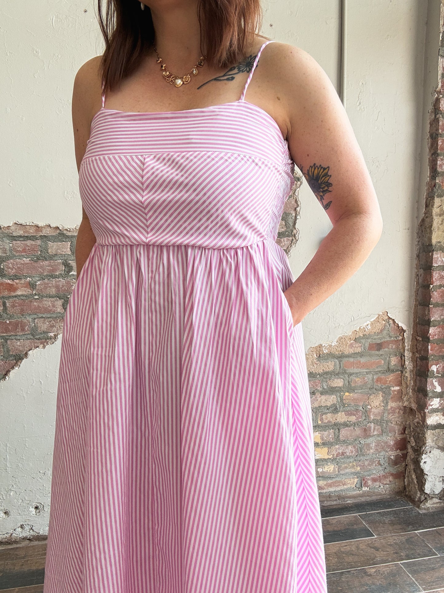 Everyday Breeze Midi Dress in Pink