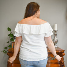 Load image into Gallery viewer, Willow Eyelet Off the Shouler Top (Off White)
