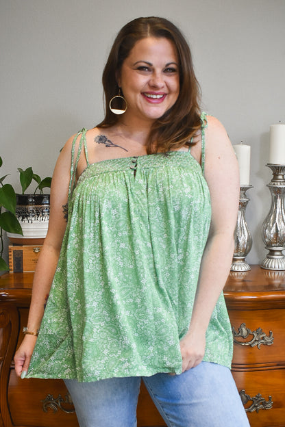 Paisley Floral Tank (Kelly Green)