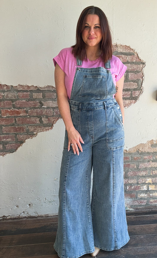The Free Flow Denim Overalls