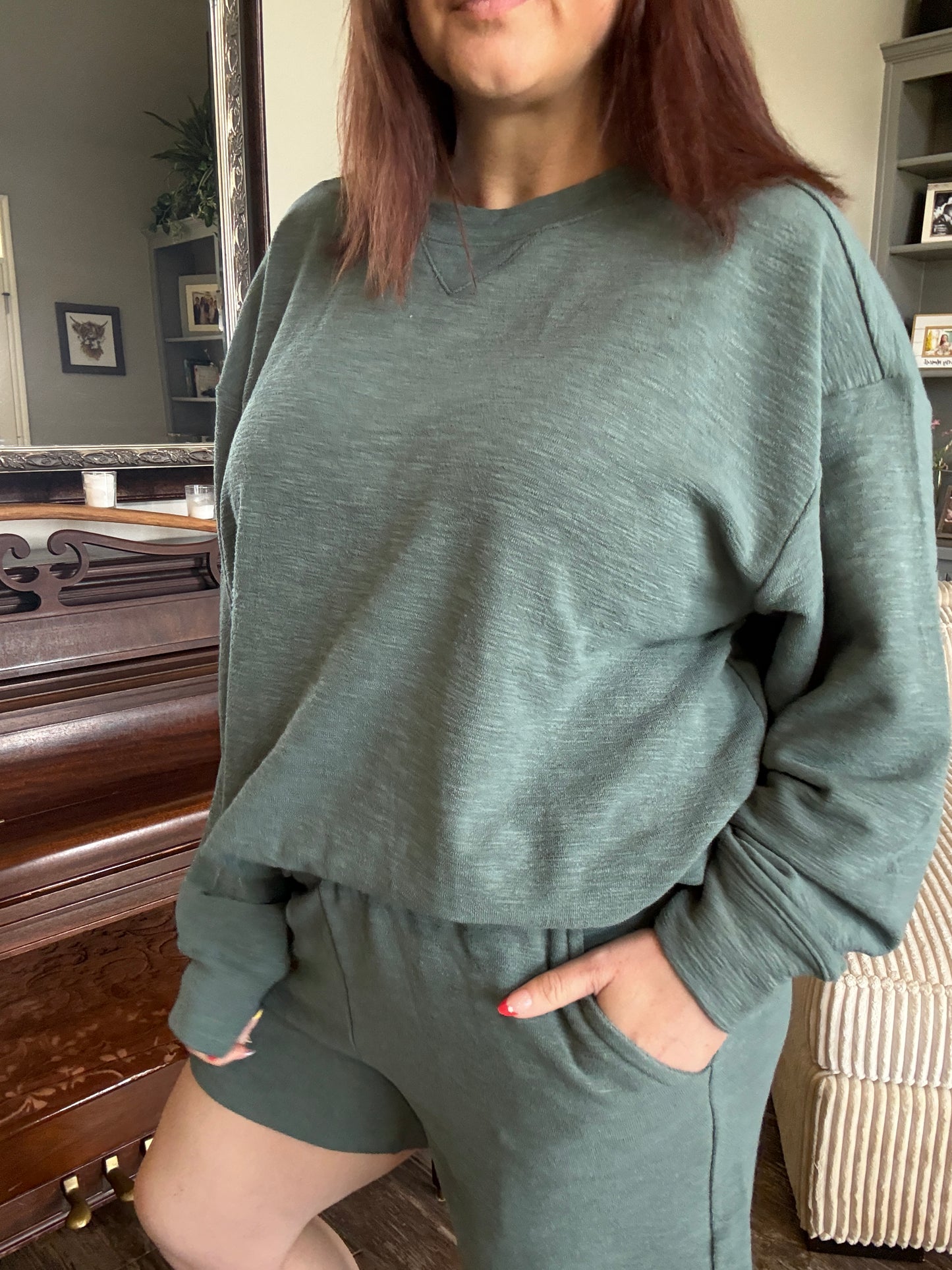 Lazy Day  Lounge Set in Ash Jade