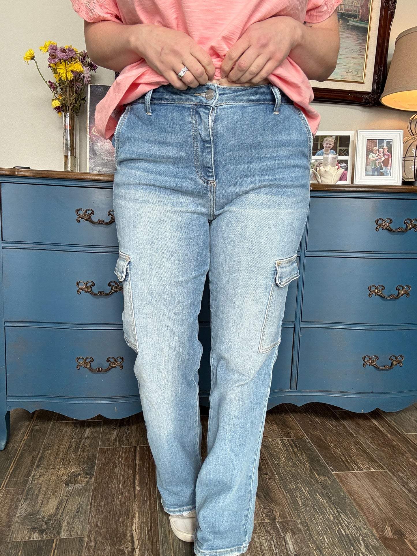 Alexis Crop Straight Cargo Jeans by Risen