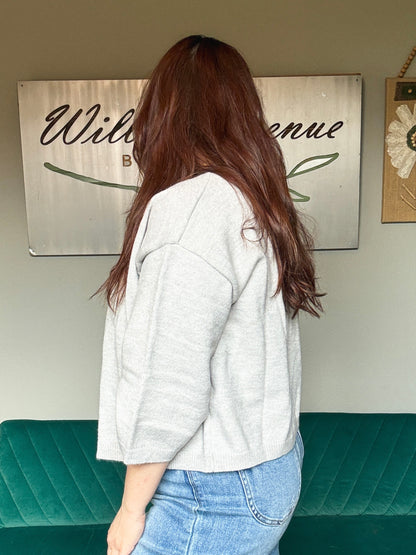 The Emery Cardigan in Light Grey
