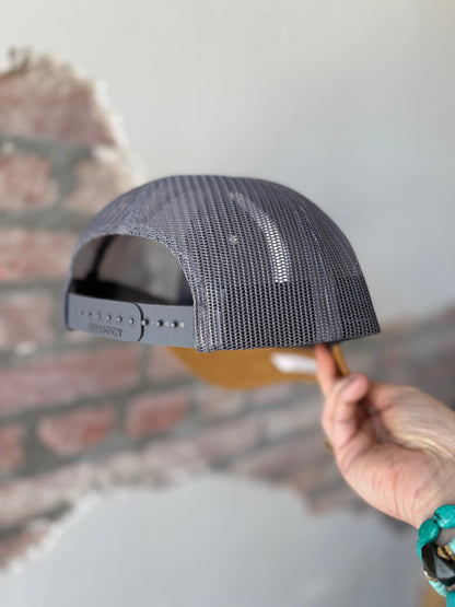 Granny Square Trucker Hat in Pink Daisy