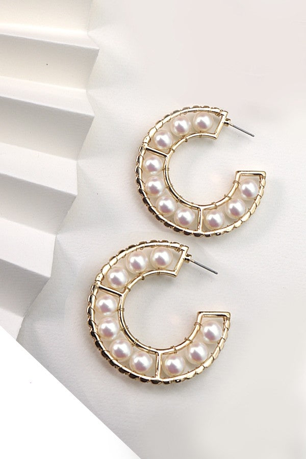 Pearl Hoop Earrings