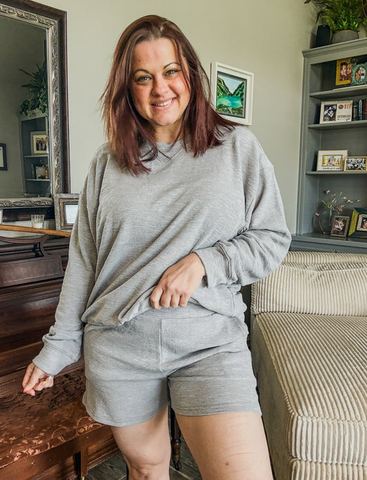 Lazy Day Lounge Set in Heather Grey