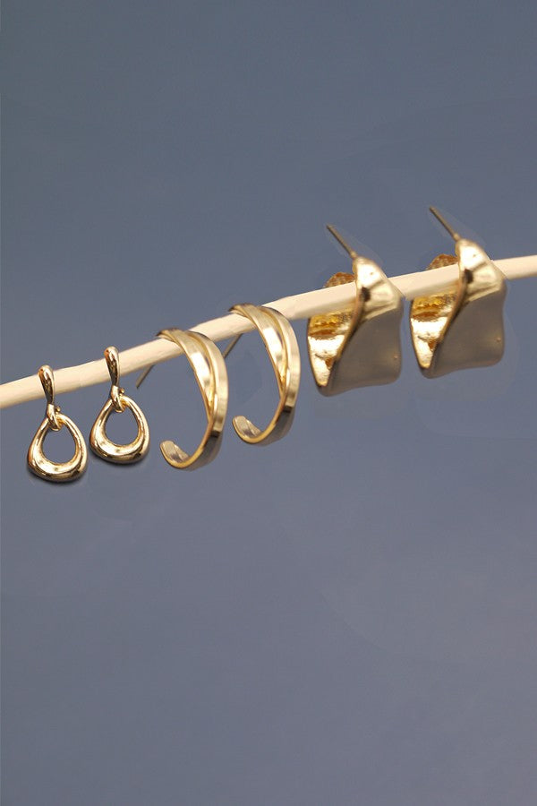 Huggie Hammered Earrings