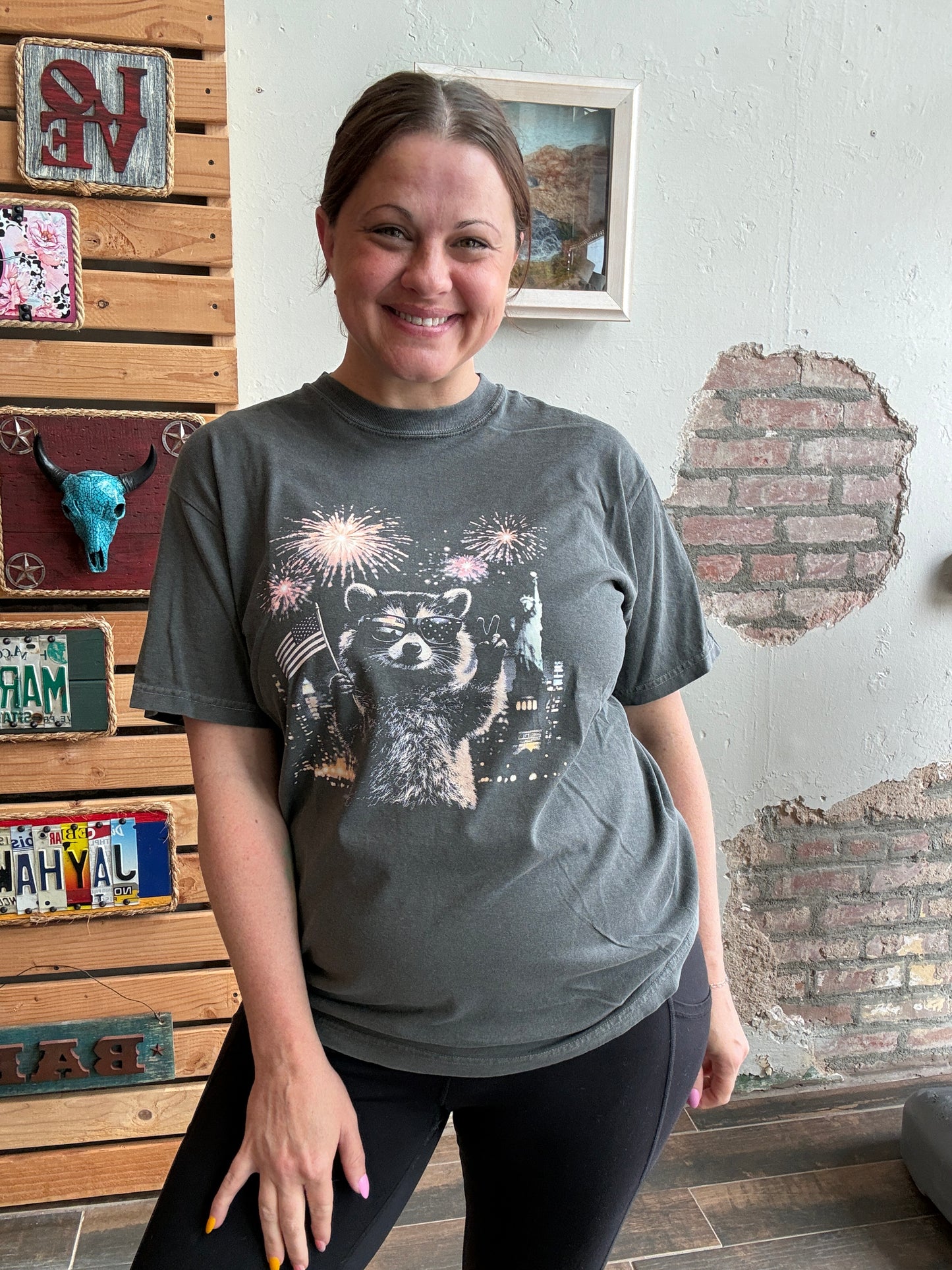 Raccoon 4th of July Tee (Full length)