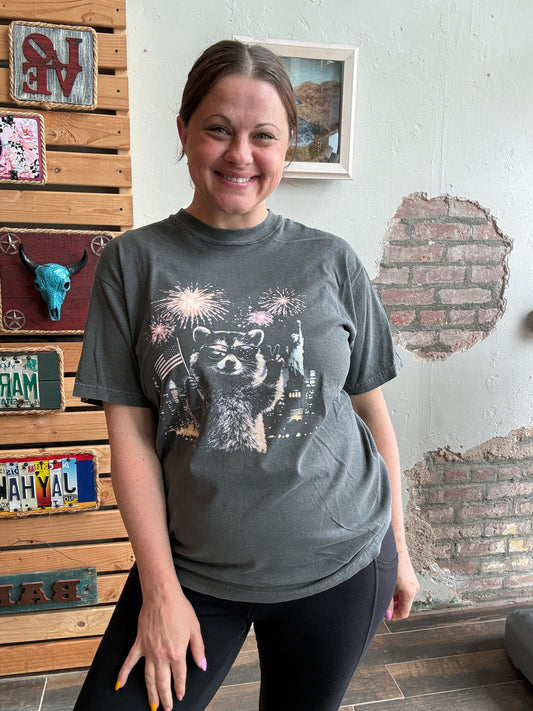 Raccoon 4th of July Tee (Full length)