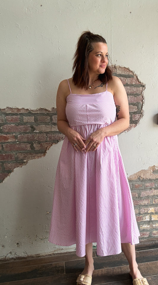 Everyday Breeze Midi Dress in Pink